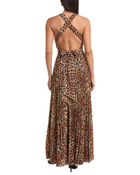 Milly Oria Printed Leopard Pleated Dress