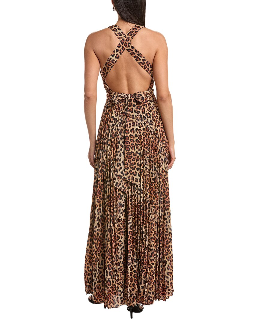 Milly Oria Printed Leopard Pleated Dress