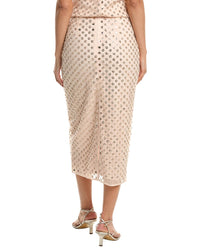 Milly Rosemary Sequin Embroidered Netting Midi Skirt