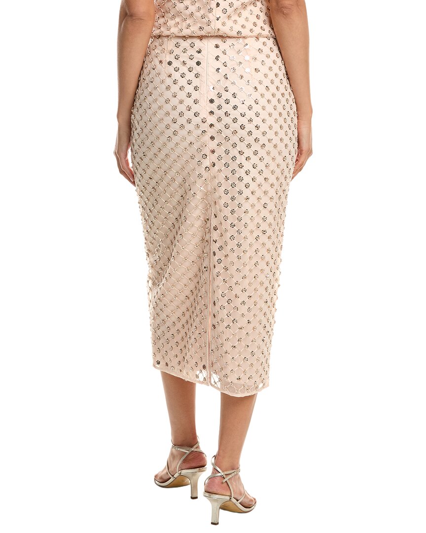 Milly Rosemary Sequin Embroidered Netting Midi Skirt
