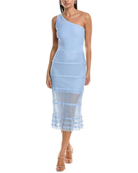 Milly One Shoulder Sheer Skirt Midi Dress – Bluefly
