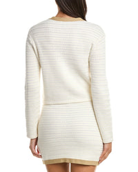 Milly Reid Gold Embellished V Neck Cardigan