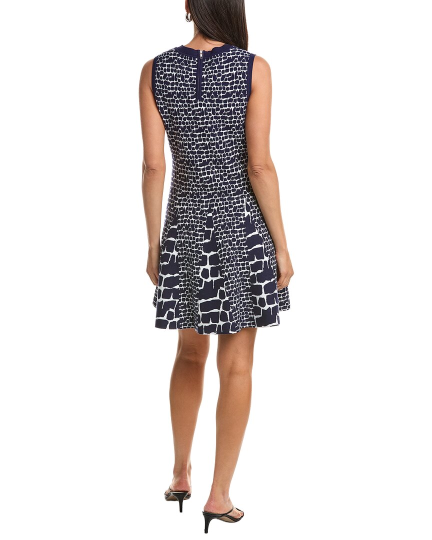 Milly Tile Wave Jacquard Knit Mini Flare Dress