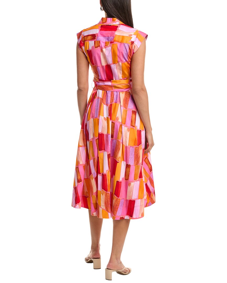 Milly Jules Sunset Tile Poplin Midi Dress