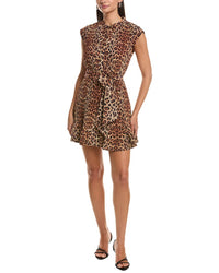 Milly Joan Printed Leopard Pleated Dress