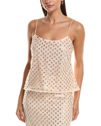 Milly Rylan Sequin Embroidered Netting Tank