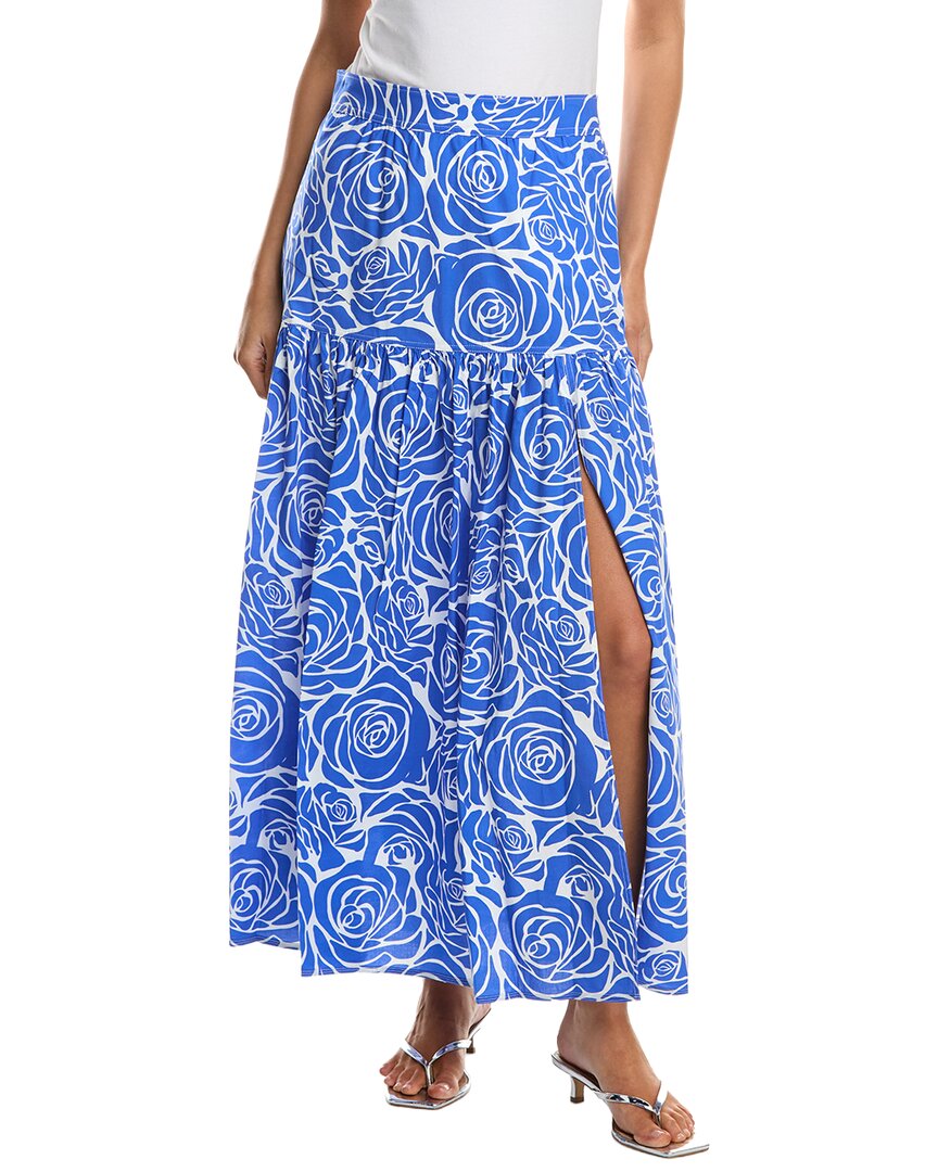 Milly Noemi Poplin Tiered Maxi Skirt