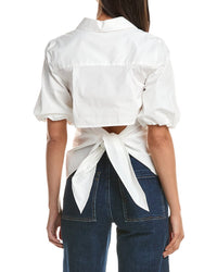 Milly Tie Back Poplin Button Down Shirt