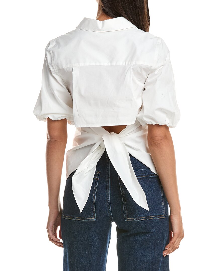 Milly Tie Back Poplin Button Down Shirt