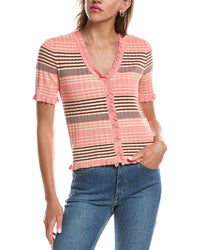 Laundry by Shelli Segal Laundry By Shelli Segal V-Neck Ruffled Button Front Top