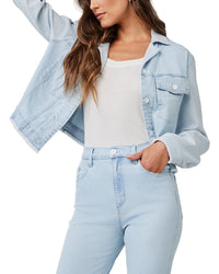 Bella Dahl Frayed Mix Denim Jacket