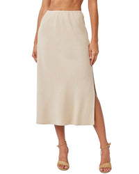 Bella Dahl Side Slit Linen-Blend Bias Skirt