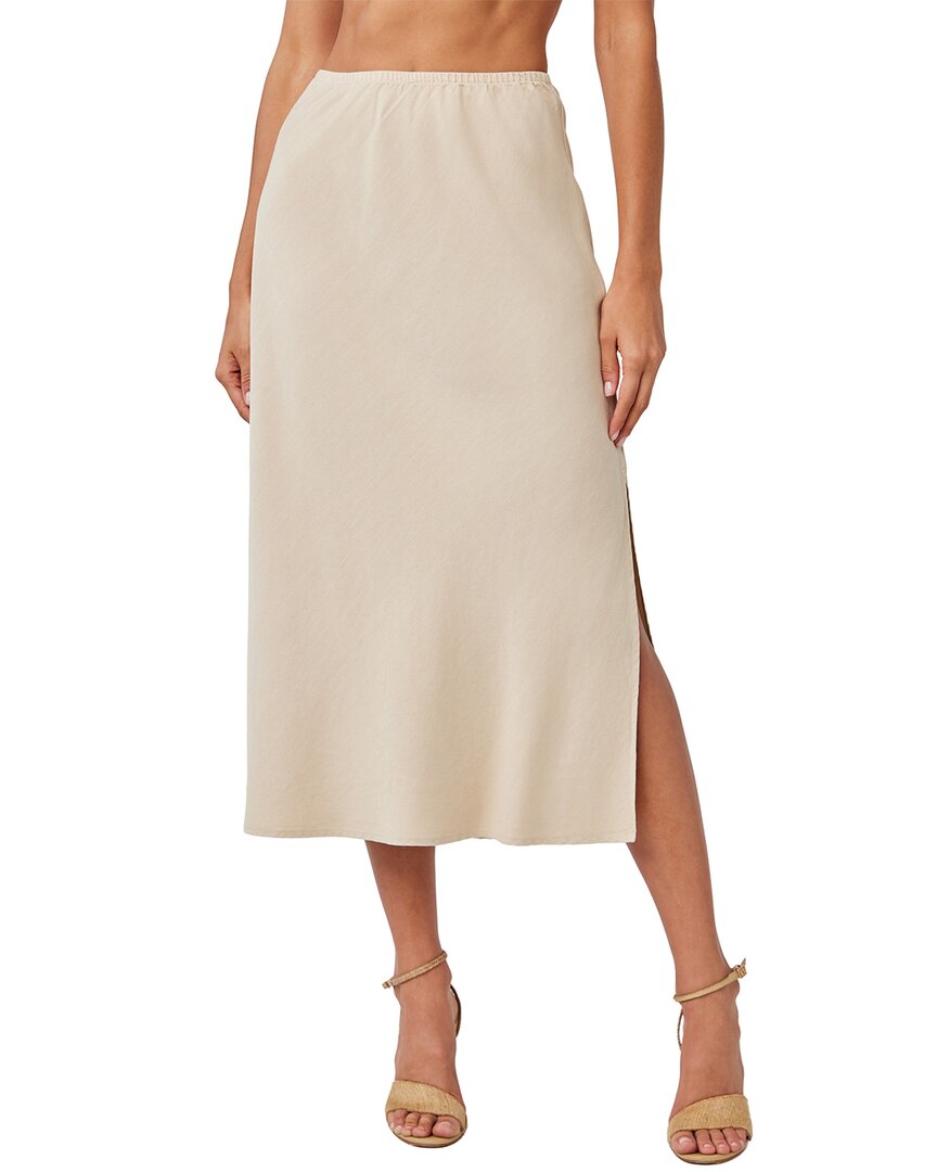 Bella Dahl Side Slit Linen-Blend Bias Skirt