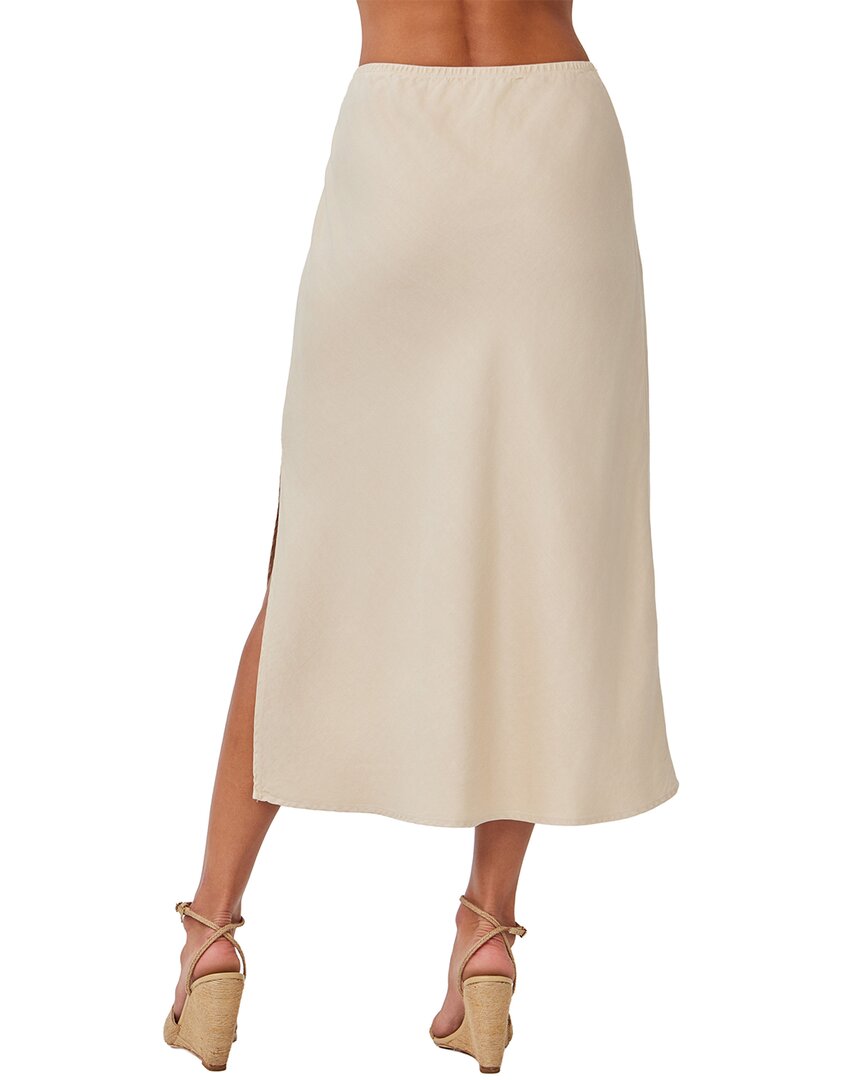 Bella Dahl Side Slit Linen-Blend Bias Skirt