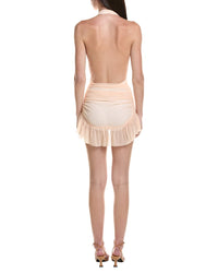 Norma Kamali Ruffle Halter Mio Mini Dress