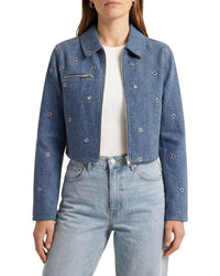 Avec Les Filles Avec Les Filles Crop Zip Front Jacket