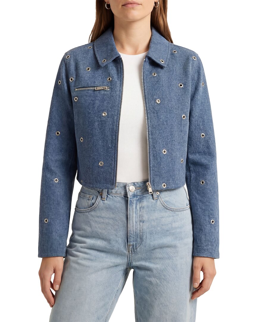 Avec Les Filles Avec Les Filles Crop Zip Front Jacket