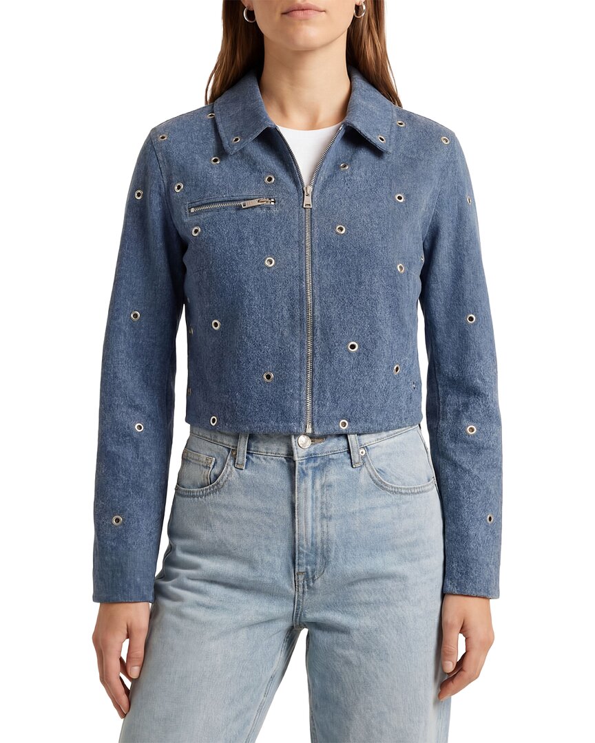 Avec Les Filles Avec Les Filles Crop Zip Front Jacket