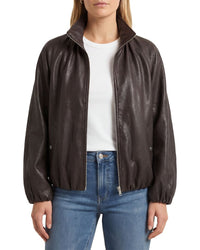 Avec Les Filles Avec Les Filles Bubble Hem Zip Bomber Jacket