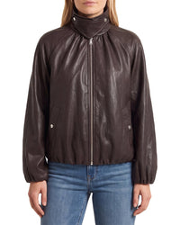 Avec Les Filles Avec Les Filles Bubble Hem Zip Bomber Jacket