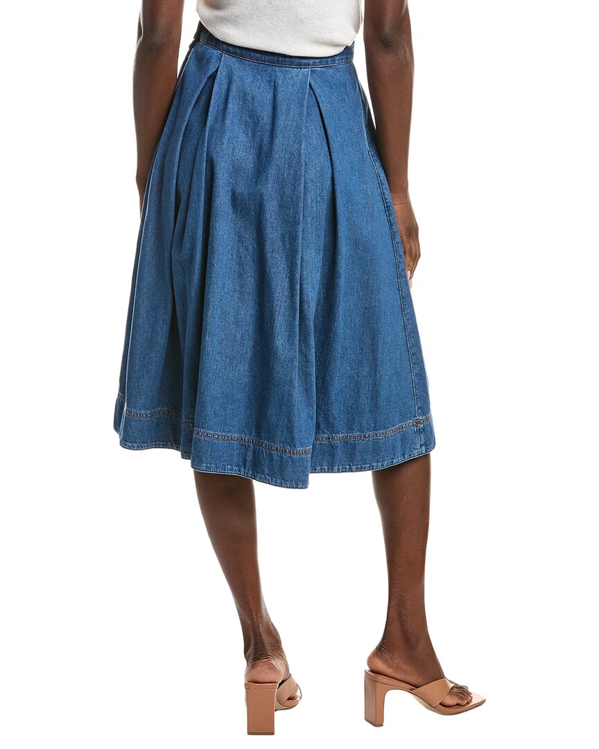 Max Mara Dry Pleated Denim Skirt