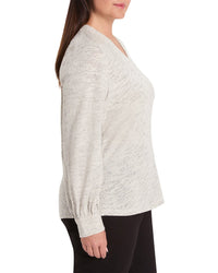 Nic+Zoe Plus Downtown Sparkle Nep Knit Top