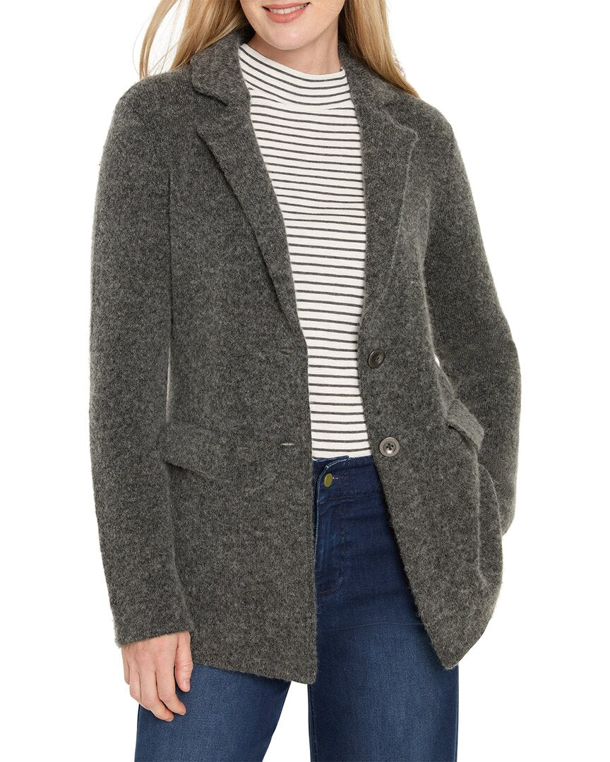 Nic+Zoe Brushed Double Knit Wool & Alpaca-Blend Blazer