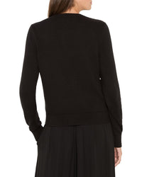 Nic+Zoe Mixed Media Ruffle Cashmere-Blend Cardigan