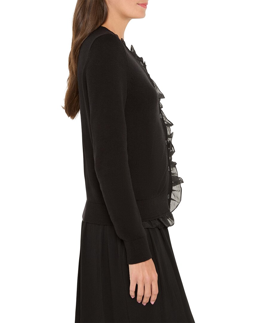 Nic+Zoe Mixed Media Ruffle Cashmere-Blend Cardigan