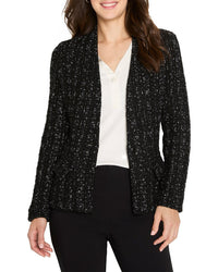 Nic+Zoe Petite Metallic Grid Knit Jacket