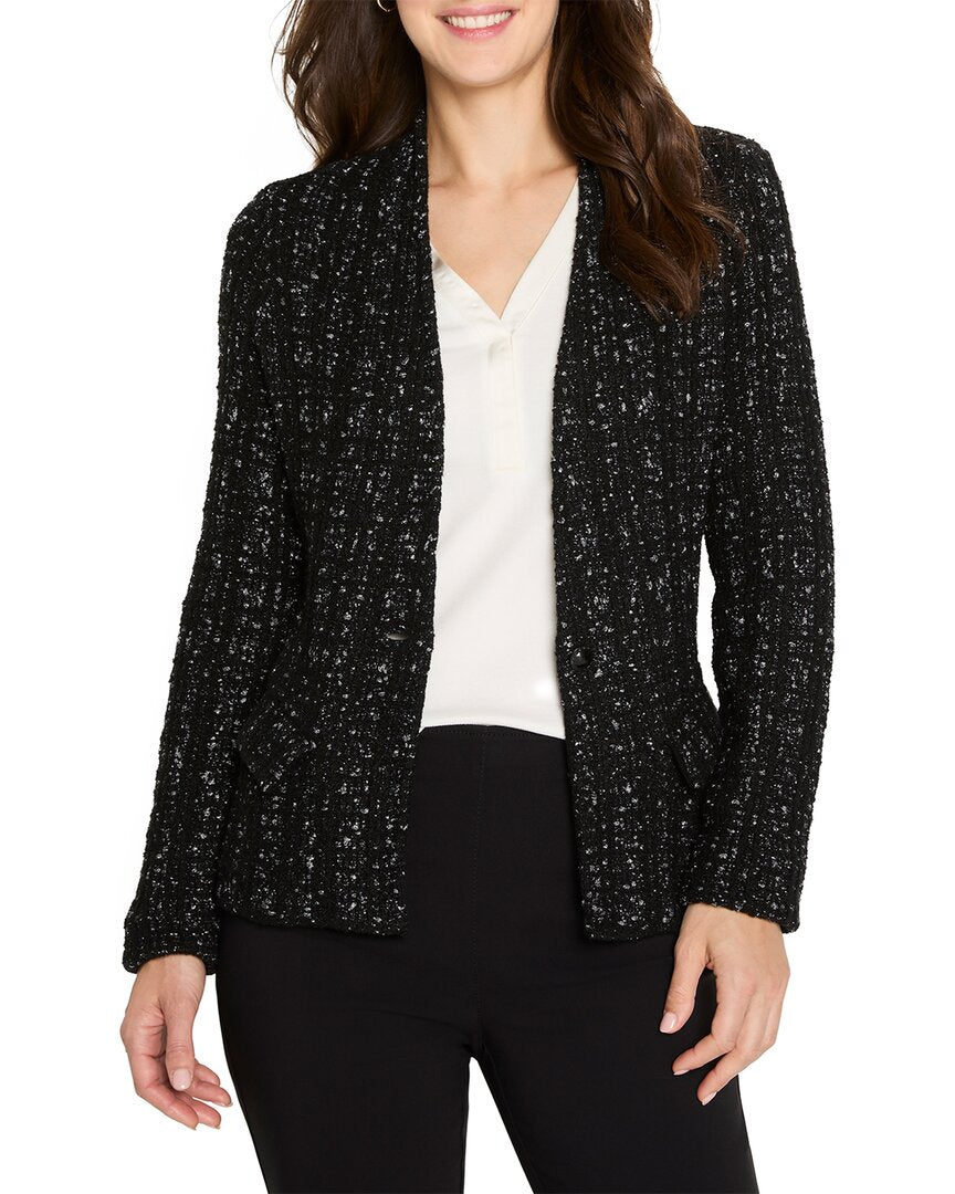 Nic+Zoe Petite Metallic Grid Knit Jacket
