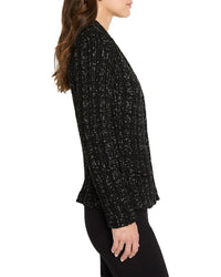 Nic+Zoe Petite Metallic Grid Knit Jacket