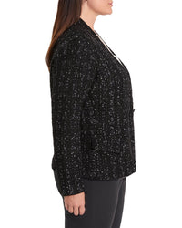 Nic+Zoe Plus Metallic Grid Knit Jacket