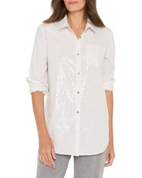 Nic+Zoe Subtle Shine Stripe Shirt