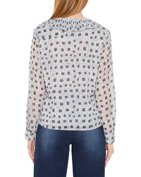 Nic+Zoe Dotty Squares Ruffle Top