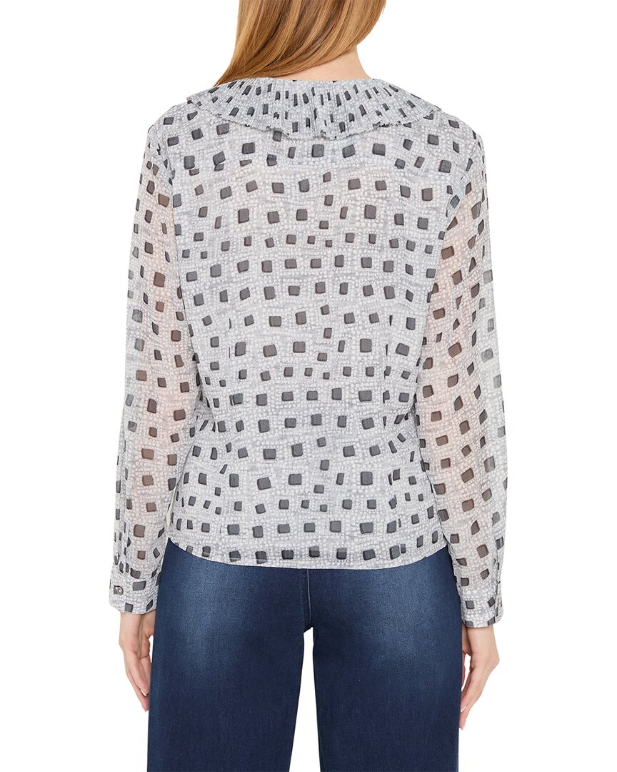Nic+Zoe Dotty Squares Ruffle Top