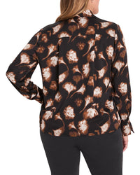 Nic+Zoe Plus Golden Ginko Popover Shirt