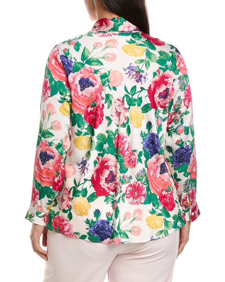 Tahari ASL Tahari Asl Plus Hammer Satin Blouse