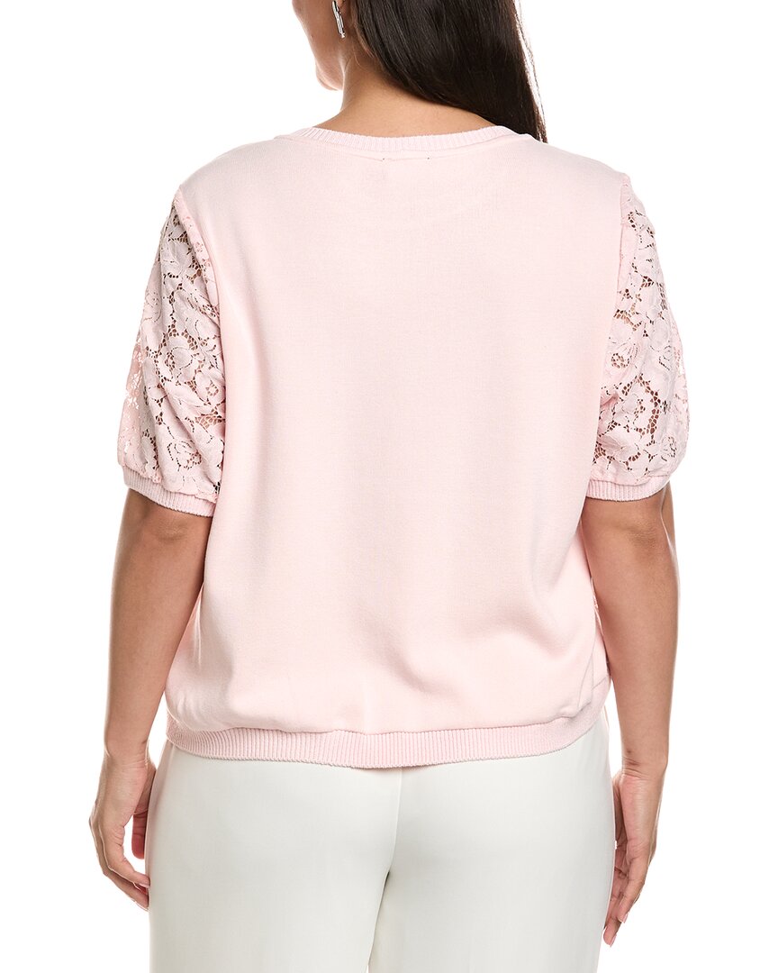Tahari ASL Tahari Asl Plus Lace Knit Top