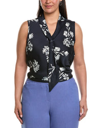 Tahari ASL Tahari Asl Plus Hammer Satin Top