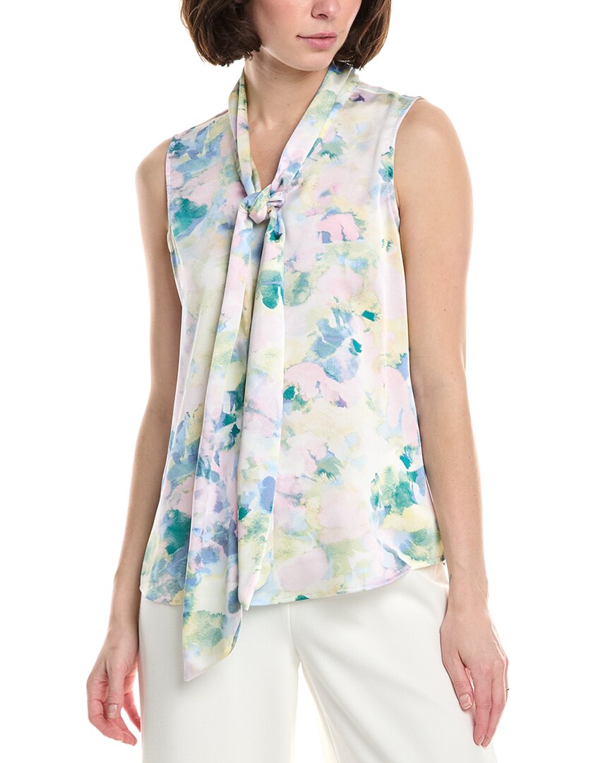 Tahari Asl Petite Hammer Satin Blouse