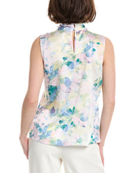 Tahari Asl Petite Hammer Satin Blouse