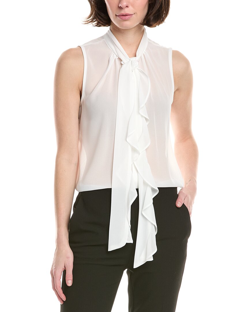 Tahari Asl Petite Pearl Chiffon Blouse