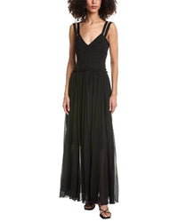 3.1 Phillip Lim Textured Chiffon Ruched Silk-Blend Gown