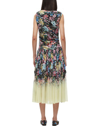 3.1 Phillip Lim Flowerworks Chiffon Degrade Liberty Draped Silk-Blend Midi Dress