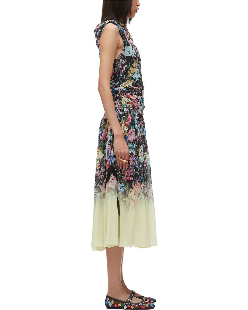 3.1 Phillip Lim Flowerworks Chiffon Degrade Liberty Draped Silk-Blend Midi Dress