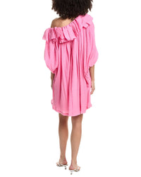 3.1 Phillip Lim Plisse Voile Ruffle Drape Mini Dress
