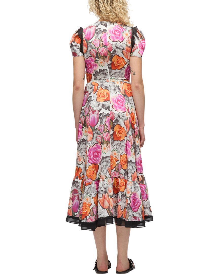 3.1 Phillip Lim Floral Collage Soft Tulip Sleeve Dress