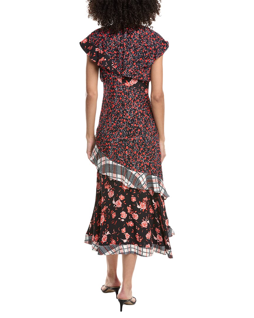 3.1 Phillip Lim Floral Collage Ruffle Overlay Midi Dress