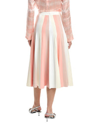 3.1 Phillip Lim Colorblock Stripe Ribbed Pleated Midi Skirt
